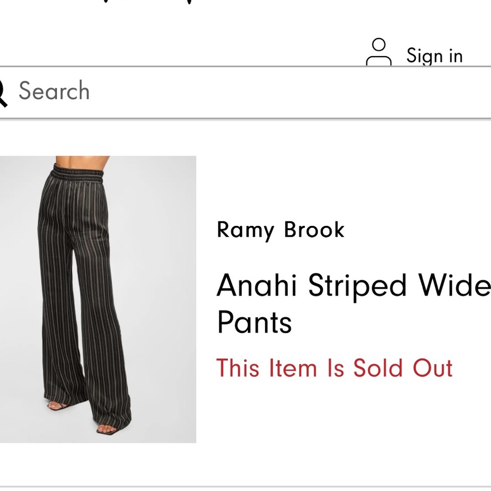 Ramy Brook Black Striped Trousers